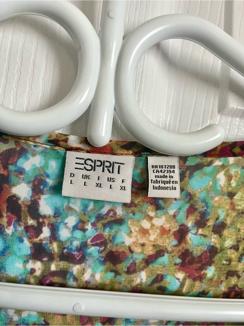 Esprit Vintage Blouse Style Abstract Print Tunic Large Multicolor Top Tunic Boho - Picture 3 of 6